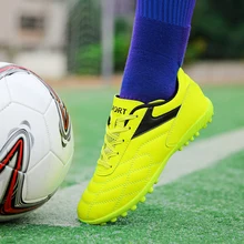 Унисекс травяные гвозди TF футбольная обувь легкая ловкость для мальчиков тренировочные футбольные ботинки студенческие Нескользящие крос...(China)