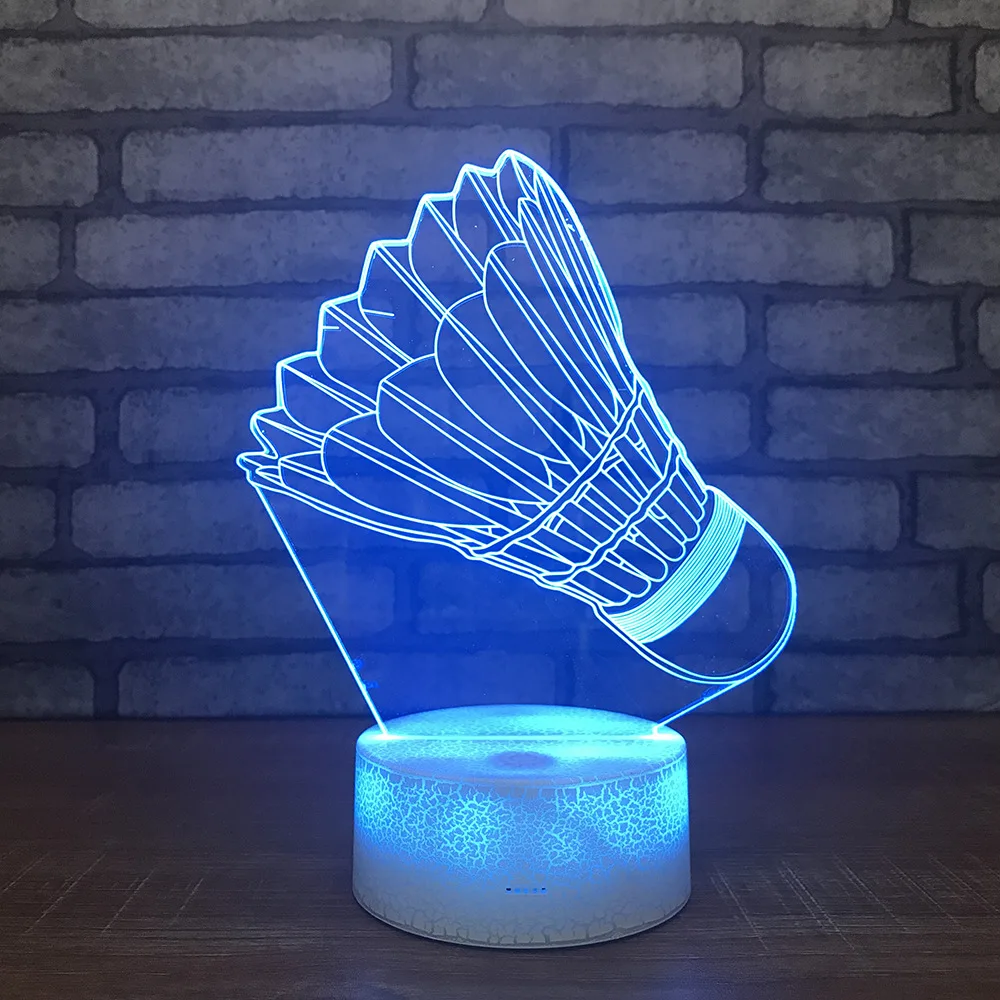 Badminton3d Night LightCreative Usb Power Supply Home Gift 3d Light Fixtures Remote Touch switch White base Kids Lamp
Badminton3d Night LightCreative Usb Power Supply Home Gift 3d Light Fixtures Remote Touch switch White base Kids Lamp