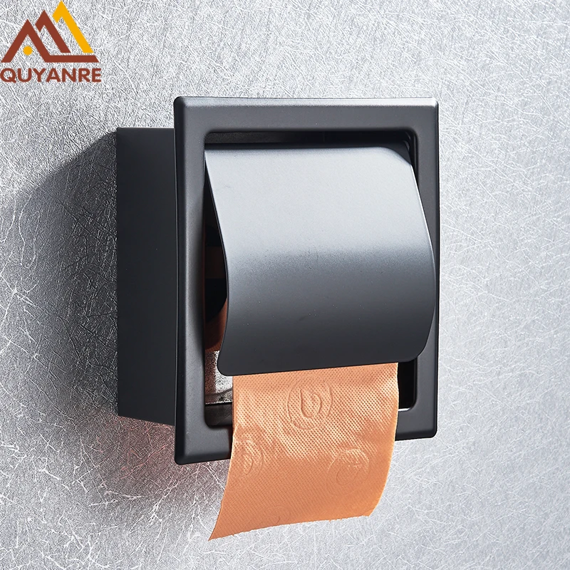 Quyanre Matte Black Chrome Toilet Paper Holder Stainless Steel 304 Roll Paper Box Porta Papel Higienico Roll Paper Tissue Box
Quyanre Matte Black Chrome Toilet Paper Holder Stainless Steel 304 Roll Paper Box Porta Papel Higienico Roll Paper Tissue Box