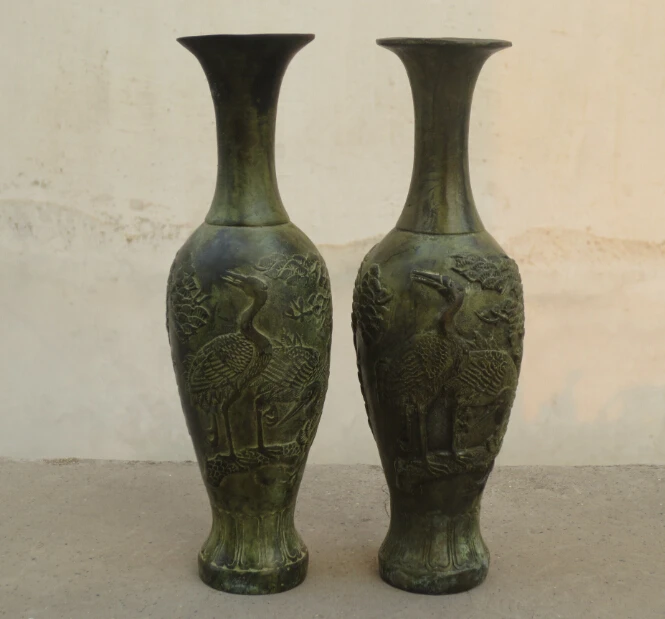Metal Crafts 1 pair high 8inch chinese Old Handwork Bronze Carved double Crane metalVase/vases fast shipping
Metal Crafts 1 pair high 8inch chinese Old Handwork Bronze Carved double Crane metalVase/vases fast shipping