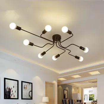 Vintage Ceiling Lights Iron Black Ceiling Lamps Multiple Rod LED Lamp For Kitchen Luminaria E27 Light Fixtures Home Lighting
Vintage Ceiling Lights Iron Black Ceiling Lamps Multiple Rod LED Lamp For Kitchen Luminaria E27 Light Fixtures Home Lighting