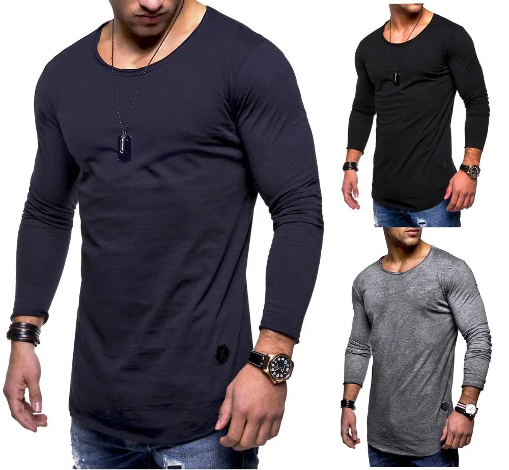 La MaxZa 2018 summer new men's long-sleeved t-shirt round neck casual men's solid color cotton t-shirt Casual Tee
La MaxZa 2018 summer new men's long-sleeved t-shirt round neck casual men's solid color cotton t-shirt Casual Tee