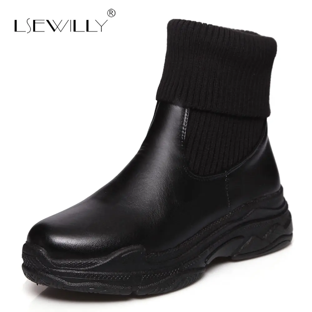 Lsewilly new fashion shoes woman round toe ankle boots slip on autumn winter boots women comfortable flat platform boots S945
Lsewilly new fashion shoes woman round toe ankle boots slip on autumn winter boots women comfortable flat platform boots S945