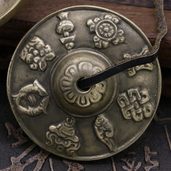 Buddhist musical instruments, Nepal, hand carved, auspicious eight diagrams, Ding sound cymbals
Buddhist musical instruments, Nepal, hand carved, auspicious eight diagrams, Ding sound cymbals