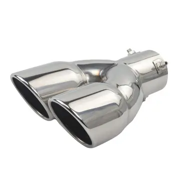 

Muffler exhaust Dual Exhaust Tip Tailpipe 2.5 Inch Inlet 3" outlet 8.1" Length Polished Stainless 1.2mm Thickness (Double Wall S