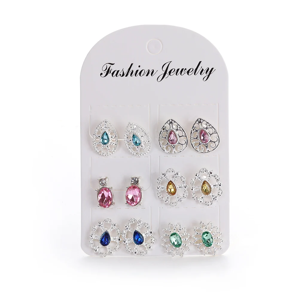 6Pairs/Set Fashion Multicolored Bijoux Flower Crystal Stud Earring Set for Women Jewelry Dazzling Earring Brincos
6Pairs/Set Fashion Multicolored Bijoux Flower Crystal Stud Earring Set for Women Jewelry Dazzling Earring Brincos