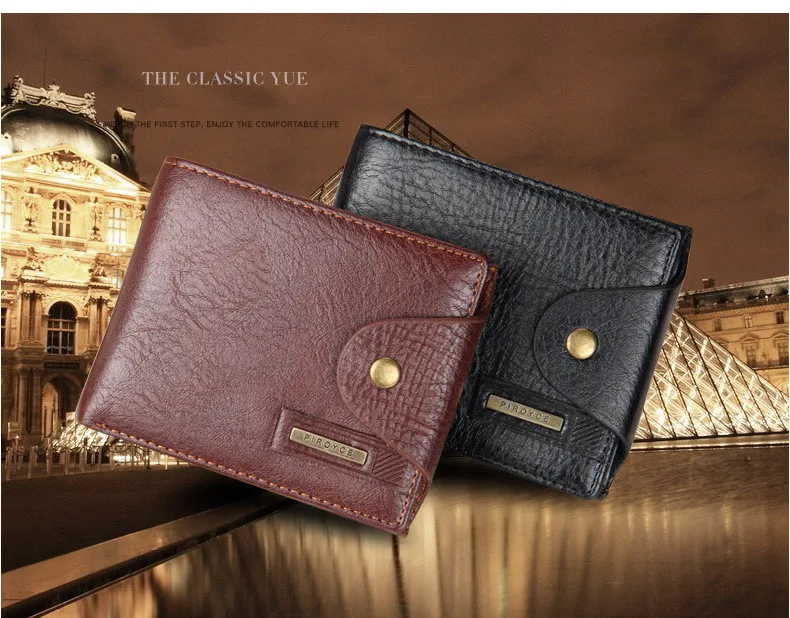 New 2018 Guaranteed Genuine Leather Brand Men Wallets Design Short Small Wallets Male Mens Purses Card Holder Carteras 7