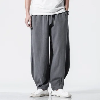 Helisopus Men Wide Baggy Pants Cotton Linen Harem Pants Loose Elastic Waist Trousers
Helisopus Men Wide Baggy Pants Cotton Linen Harem Pants Loose Elastic Waist Trousers