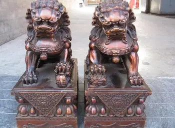 Chinese Feng Shui Red Bronze Copper Lucky Door Foo Dog Guardian Lion Statue Pair
Chinese Feng Shui Red Bronze Copper Lucky Door Foo Dog Guardian Lion Statue Pair