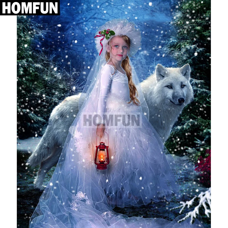 HOMFUN Full Square/Round Drill 5D DIY Diamond Painting "Wolf girl snow scene" Embroidery Cross Stitch 3D Home Decor Gift A01855
HOMFUN Full Square/Round Drill 5D DIY Diamond Painting "Wolf girl snow scene" Embroidery Cross Stitch 3D Home Decor Gift A01855