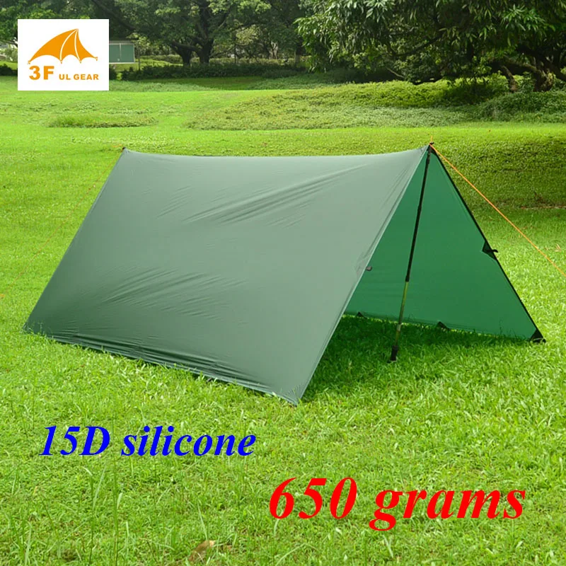 650 grams 3F ul Gear 15d silnylon 4*3 meters ultralight outdoor large tarp shelter high quality beach awning
650 grams 3F ul Gear 15d silnylon 4*3 meters ultralight outdoor large tarp shelter high quality beach awning
