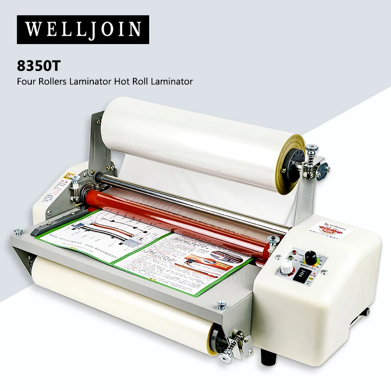 

8350T A3 13" Thermal Hot Cold Laminating Machine Mounting Roll Laminator + 2 Rolls Bopp 200M Film