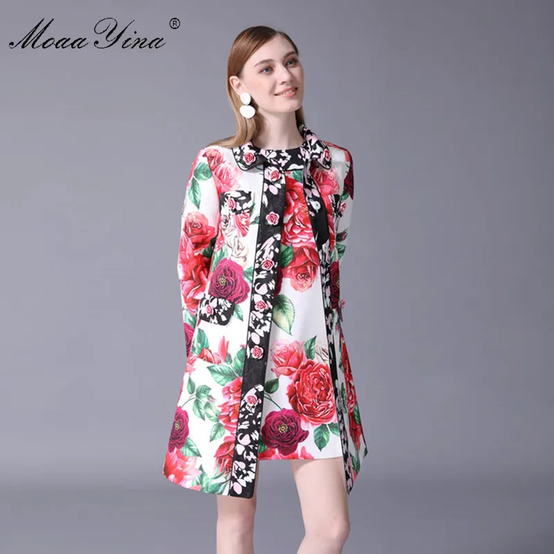 MoaaYina 2018 Fashion Designer Runway Overcoat Spring Women Long sleeve Turn-down Collar Rose Applique Floral Print Elegant Coat
MoaaYina 2018 Fashion Designer Runway Overcoat Spring Women Long sleeve Turn-down Collar Rose Applique Floral Print Elegant Coat