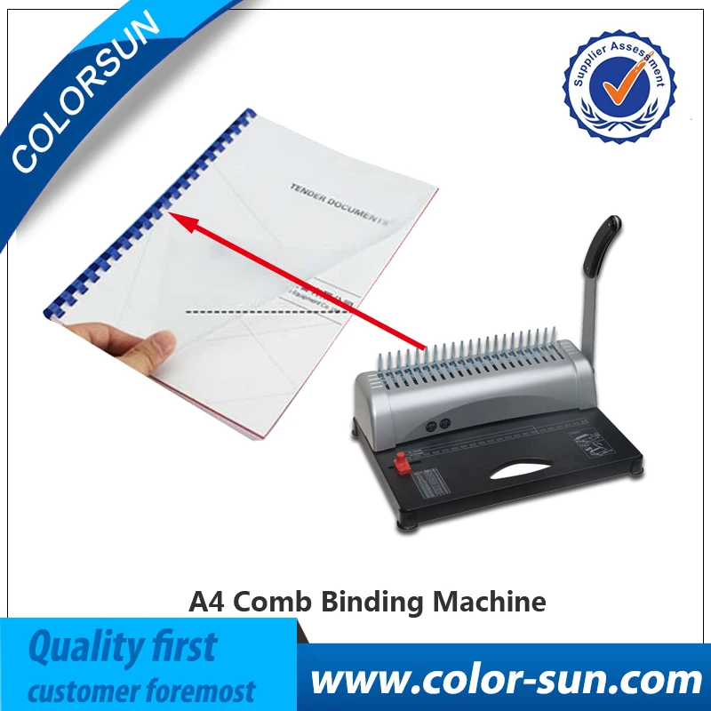 A4 size adjustable comb binding machine, book binding machine with 50pcs Aprons free
A4 size adjustable comb binding machine, book binding machine with 50pcs Aprons free