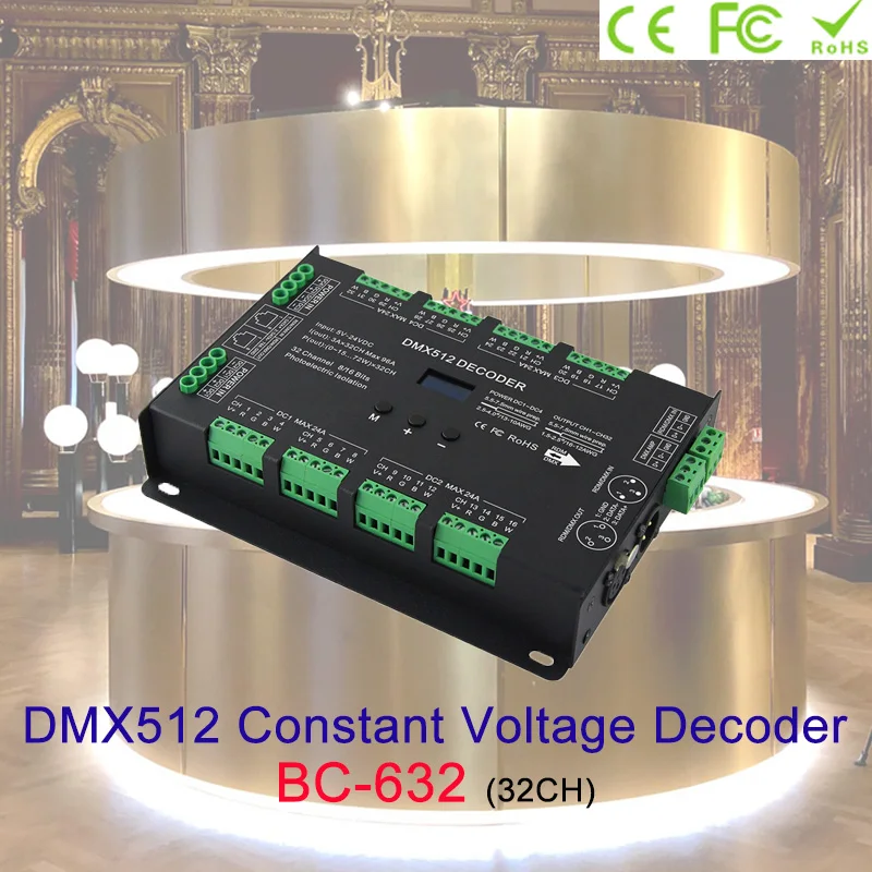 32CH DMX512 CV POWER DECODER DC5~24V Support RDM functio output frequency 1K/2K/4K/8K for constant voltage RGB RGBW led strip
32CH DMX512 CV POWER DECODER DC5~24V Support RDM functio output frequency 1K/2K/4K/8K for constant voltage RGB RGBW led strip