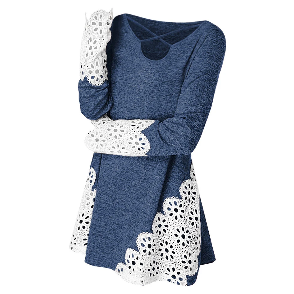 Rosegal Plus Size Lace Panel Criss Cross T Shirt Long Sleeve A-line Casual Tops Fall Women Tees Sexy V-Neck Lace Clothes 2019
Rosegal Plus Size Lace Panel Criss Cross T Shirt Long Sleeve A-line Casual Tops Fall Women Tees Sexy V-Neck Lace Clothes 2019