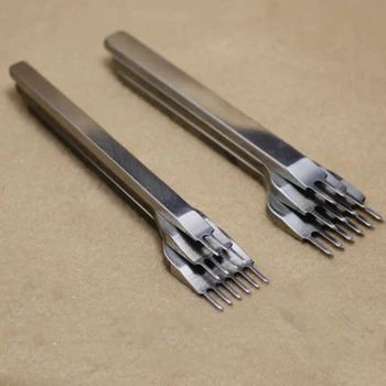 High Quality 4Pcs 4mm Prong Leather Craft Tools Hand Tool Hole Punches Stitching Punch Tool Leather Tools