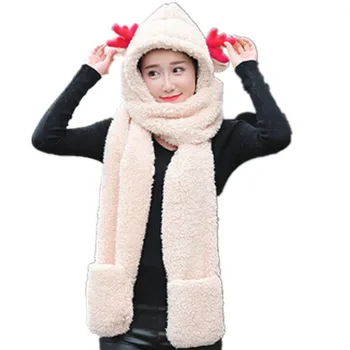 Christmas Gift Cute Deer Horn Plush Gloves Hats Scarves Three Pieces Of Scarf Warm Shawls Scarves
Christmas Gift Cute Deer Horn Plush Gloves Hats Scarves Three Pieces Of Scarf Warm Shawls Scarves