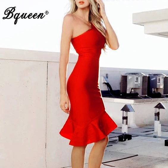 Bqueen 2017 New Solid Sheath One Shoulder Sexy Wedding Knee-Length Fishtail Bandage Dress
Bqueen 2017 New Solid Sheath One Shoulder Sexy Wedding Knee-Length Fishtail Bandage Dress