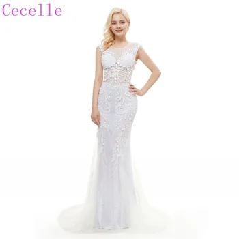 2019 White Mermaid Long Evening Dresses Fully Beading Sexy See Through Top Women Formal Evening Party Gowns
2019 White Mermaid Long Evening Dresses Fully Beading Sexy See Through Top Women Formal Evening Party Gowns