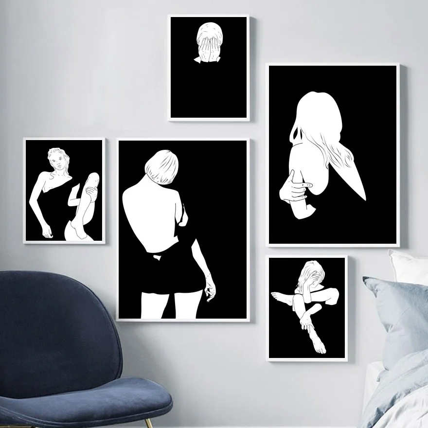 Black White Girl Line Salon Nordic Posters And Prints Wall Art Canvas Painting Abstract Wall Pictures For Living Room Wall Decor
Black White Girl Line Salon Nordic Posters And Prints Wall Art Canvas Painting Abstract Wall Pictures For Living Room Wall Decor