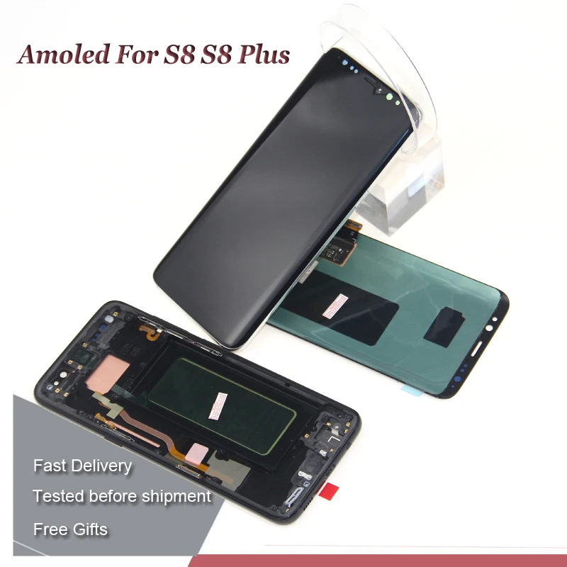AMOLED S8 LCD with frame for SAMSUNG Galaxy S8 G950 G950F Display S8 Plus G955 G955F Touch Screen Digitizer Free open tool
AMOLED S8 LCD with frame for SAMSUNG Galaxy S8 G950 G950F Display S8 Plus G955 G955F Touch Screen Digitizer Free open tool