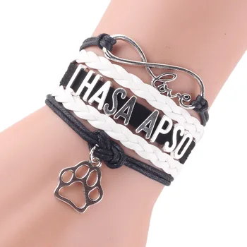 Fashion Infinity love LHASA APSO bracelet dog paw charm leather braid wrap handmade women bracelets & bangles for men jewelry
Fashion Infinity love LHASA APSO bracelet dog paw charm leather braid wrap handmade women bracelets & bangles for men jewelry