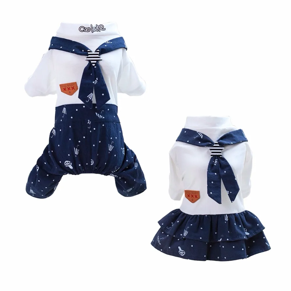 New Pet Dog Clothes Cute Navy Style Pet Cat Puppy Dog Couple Costume Summer Dog Pet Overalls Dress for Small Dogs Cats
New Pet Dog Clothes Cute Navy Style Pet Cat Puppy Dog Couple Costume Summer Dog Pet Overalls Dress for Small Dogs Cats