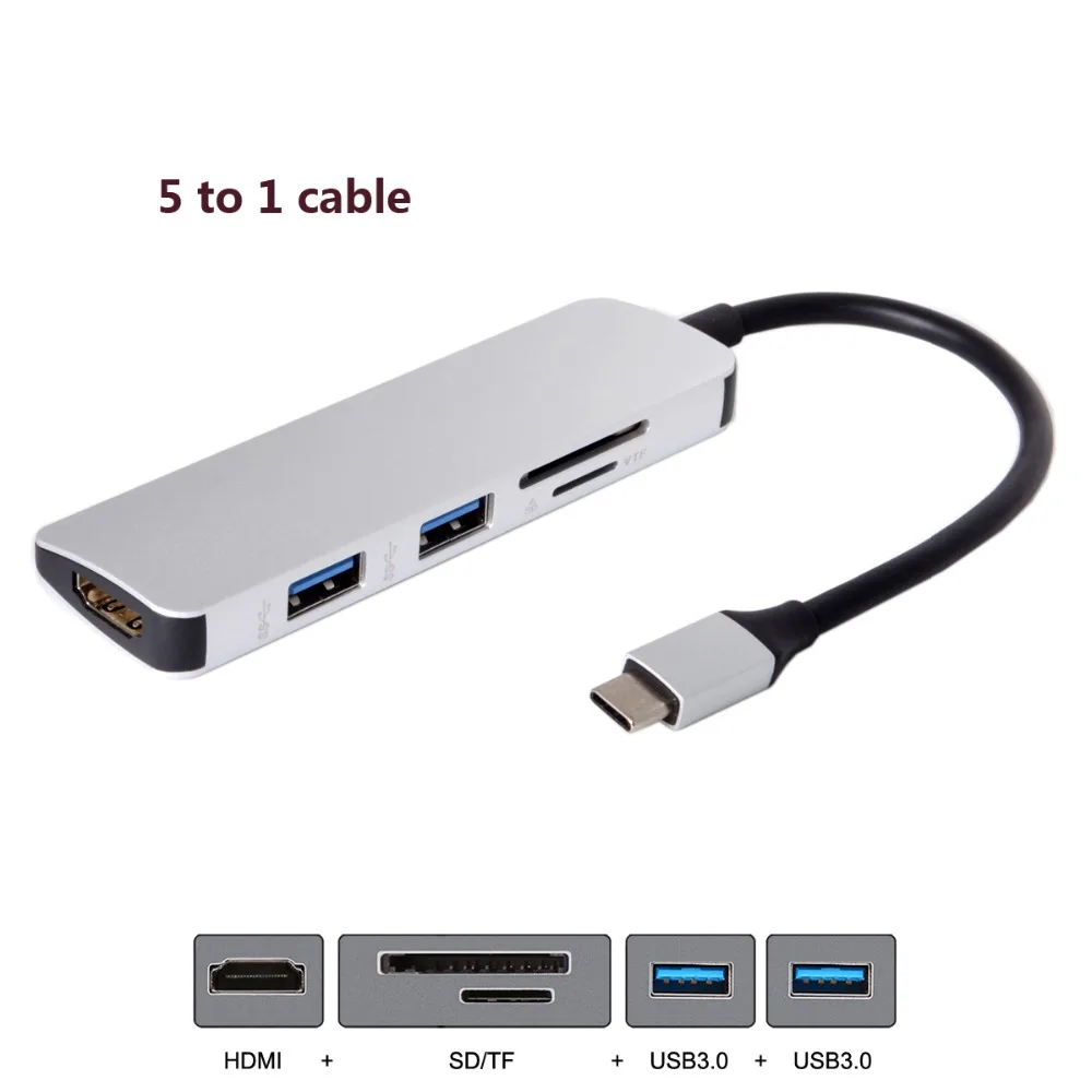 Cablecc USB 3.1 Type-C USB-C to HDMI & Dual Ports 3.0 Hub & SD TF Card Reader for PC Laptop & Macbook
Cablecc USB 3.1 Type-C USB-C to HDMI & Dual Ports 3.0 Hub & SD TF Card Reader for PC Laptop & Macbook
