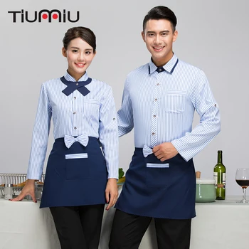Stripe Long Sleeve Tops Shirt Restaurant Hotel Bar Waitress Waiter Uniform Food Service Workwear Jacket Cleaning Jacket with Tie
Stripe Long Sleeve Tops Shirt Restaurant Hotel Bar Waitress Waiter Uniform Food Service Workwear Jacket Cleaning Jacket with Tie