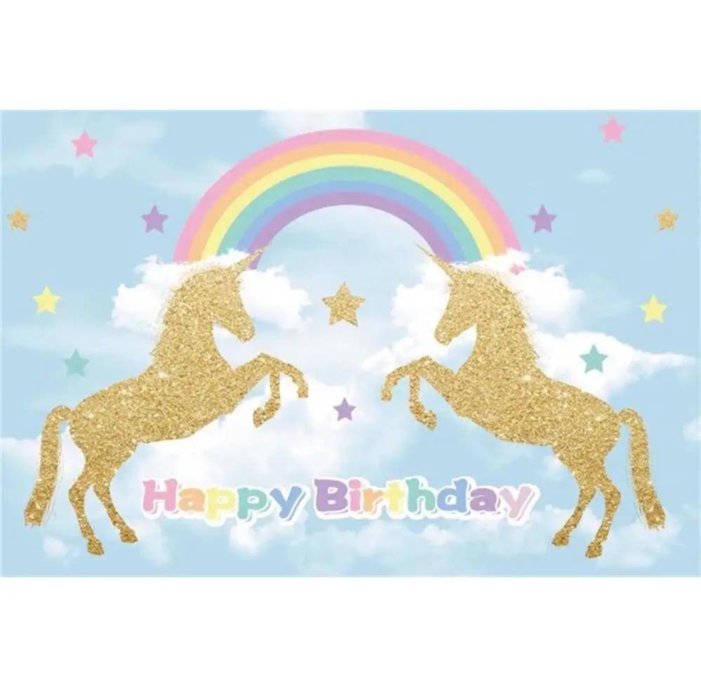 Leacco Gold Unicorn Happy Birthday Stars Cartoon Dreamy Scene Baby Photography Background Photographic Backdrop For Photo Studio
Leacco Gold Unicorn Happy Birthday Stars Cartoon Dreamy Scene Baby Photography Background Photographic Backdrop For Photo Studio