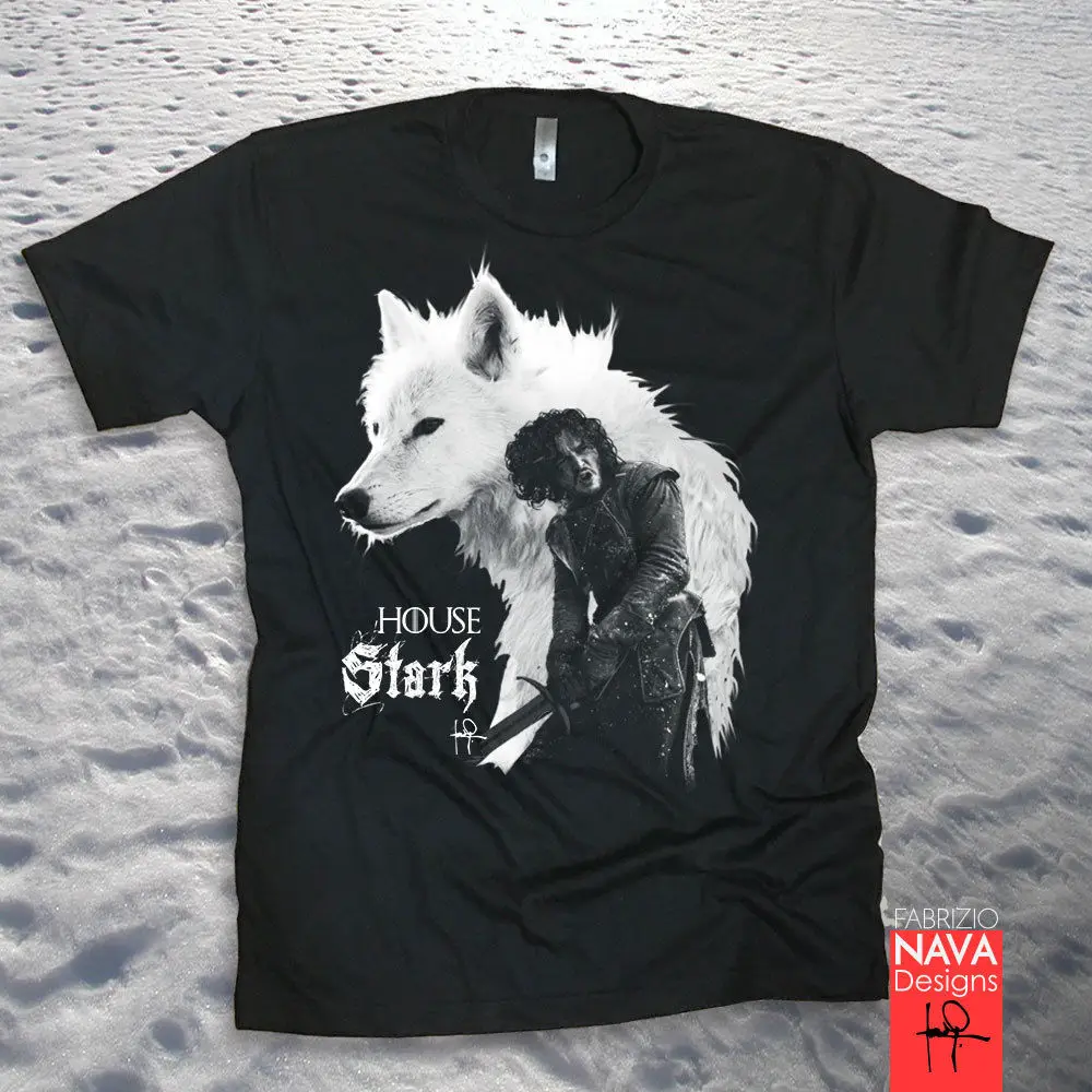 Jon Snow And Ghost Мужская футболка Игра престолов Got House starknown 2019 хип хоп мужская и