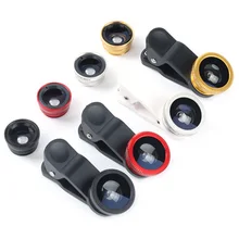Fisheye Lens 3 in 1 mobile phone clip lenses fish eye wide angle macro camera lens for iphone 6s plus 5s/5 xiaomi huawei lenovo