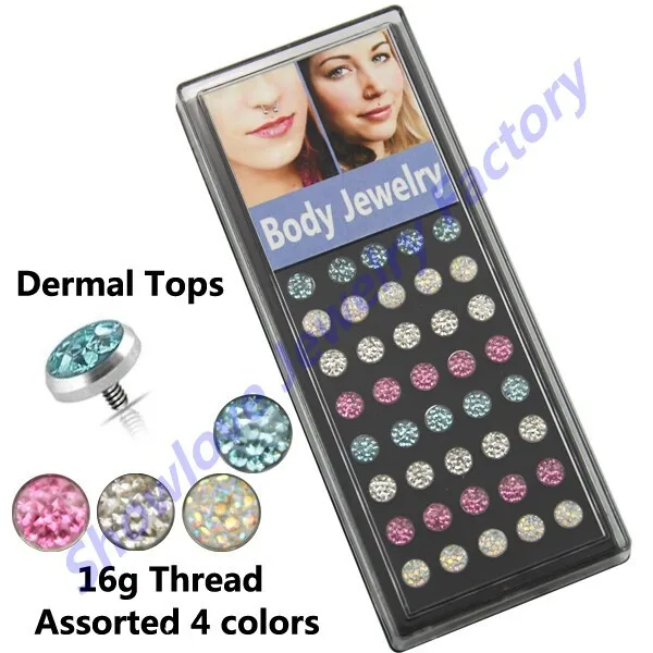 Showlove-16G Lovely Epoxy CZ Crystal Ferido Dermal Anchor Tops Piercing Replacements Lot of 40pcs
Showlove-16G Lovely Epoxy CZ Crystal Ferido Dermal Anchor Tops Piercing Replacements Lot of 40pcs
