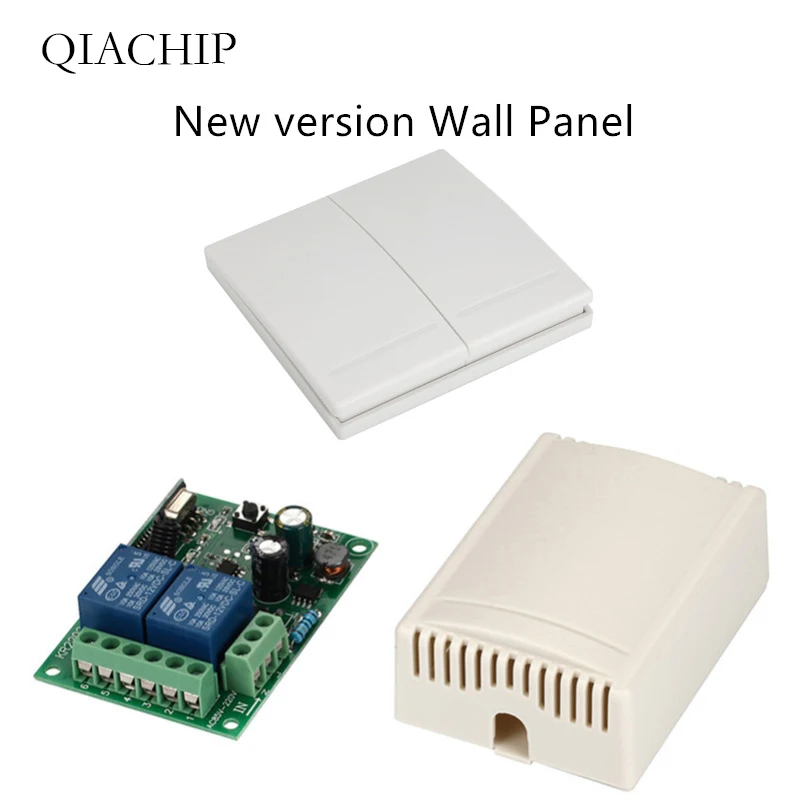QIACHIP 433Mhz 220V 2CH Wireless Remote Control Switches Relay Receiver Module & 2CH Remote Controls Wall Panel RF Transmitter 
QIACHIP 433Mhz 220V 2CH Wireless Remote Control Switches Relay Receiver Module & 2CH Remote Controls Wall Panel RF Transmitter