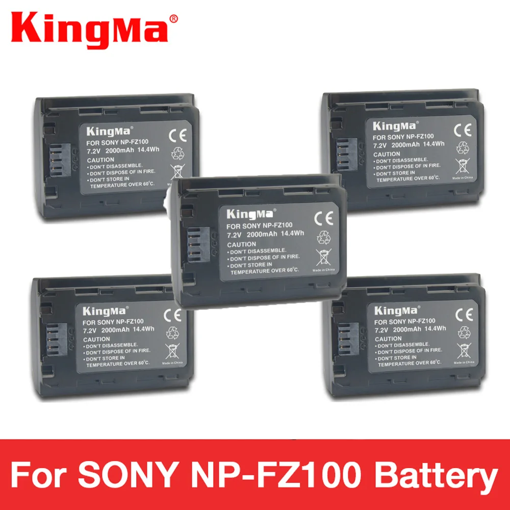 KingMa 5 шт. Φ NPFZ100 NP FZ100 Аккумулятор для Sony NP-FZ100, Sony a9, a7R III, a7 III, зеркальная цифровая камера
KingMa 5 шт. Φ NPFZ100 NP FZ100 Аккумулятор для Sony NP-FZ100, Sony a9, a7R III, a7 III, зеркальная цифровая камера