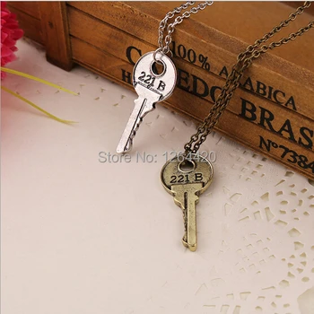 2015 New Shelock Holme 221b Apartment Key Necklace Vintage Double-sided Key Necklace For Women&Men 20pcs/lot
2015 New Shelock Holme 221b Apartment Key Necklace Vintage Double-sided Key Necklace For Women&Men 20pcs/lot