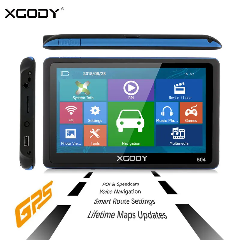 XGODY 5 Inch Car GPS Navigation Touch Screen Vehicle Navigator GPS 128MB+8GB FM MP3 MP4 Sat Nav With Sunshade Navitel Europe Map
XGODY 5 Inch Car GPS Navigation Touch Screen Vehicle Navigator GPS 128MB+8GB FM MP3 MP4 Sat Nav With Sunshade Navitel Europe Map