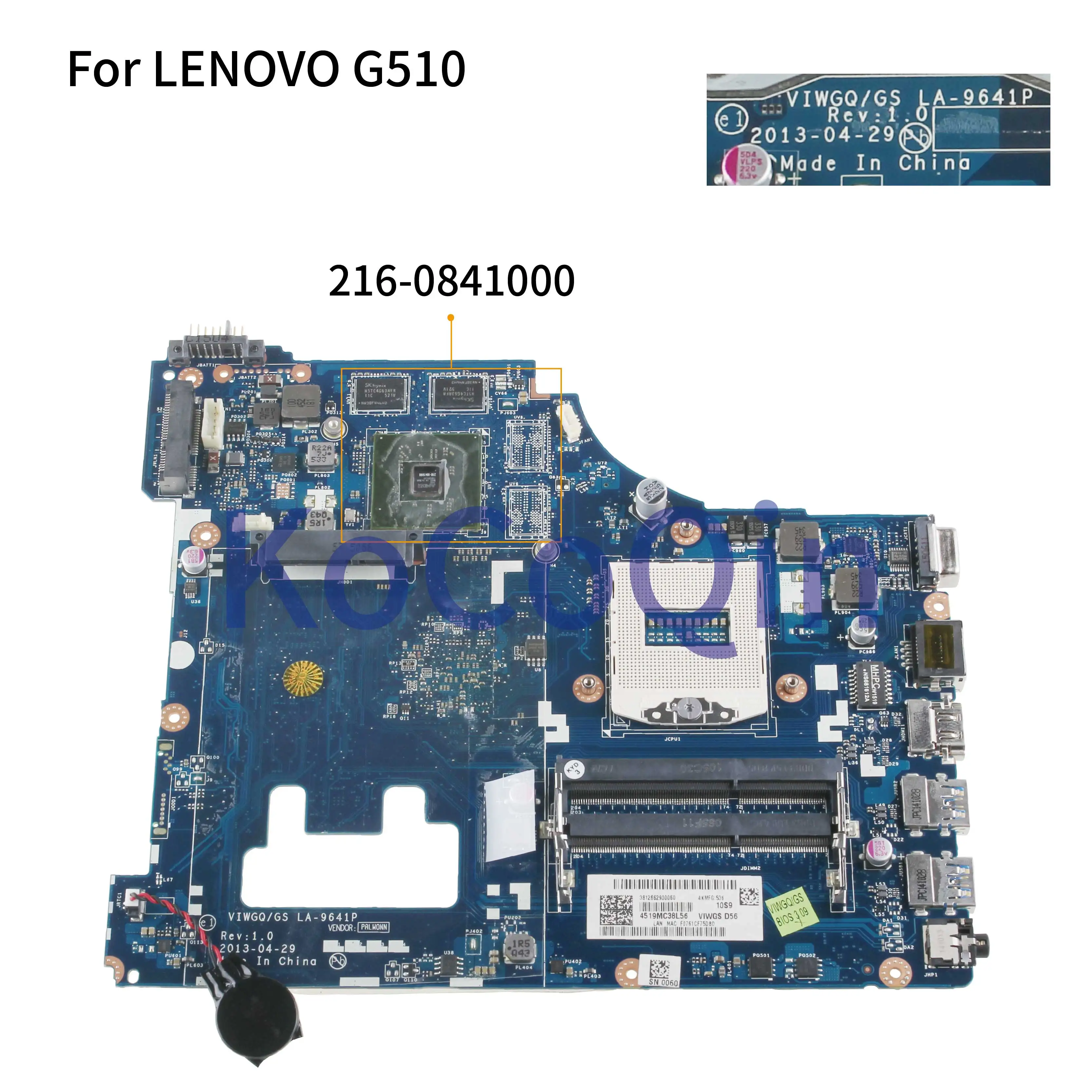 KoCoQin материнская плата для ноутбука LENOVO G510 материнская плата VIWGQ/GS LA-9641P SR17E 216-0841000
KoCoQin материнская плата для ноутбука LENOVO G510 материнская плата VIWGQ/GS LA-9641P SR17E 216-0841000