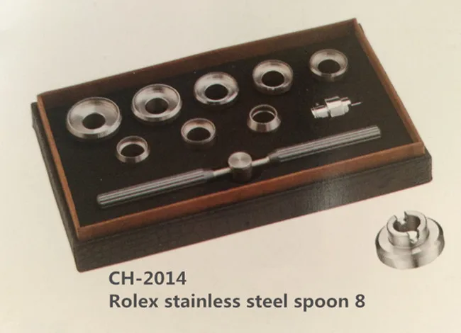 High quality 8pcs stainless steel spoon for RLX watch case back opener watch repair tool
High quality 8pcs stainless steel spoon for RLX watch case back opener watch repair tool