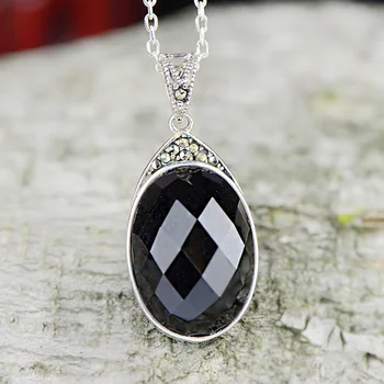 Genuine Silver 925 Jewelry Black Agate Pendant For Women With Natural Stones Faceted Pendants Jewelry Making Pendente
Genuine Silver 925 Jewelry Black Agate Pendant For Women With Natural Stones Faceted Pendants Jewelry Making Pendente