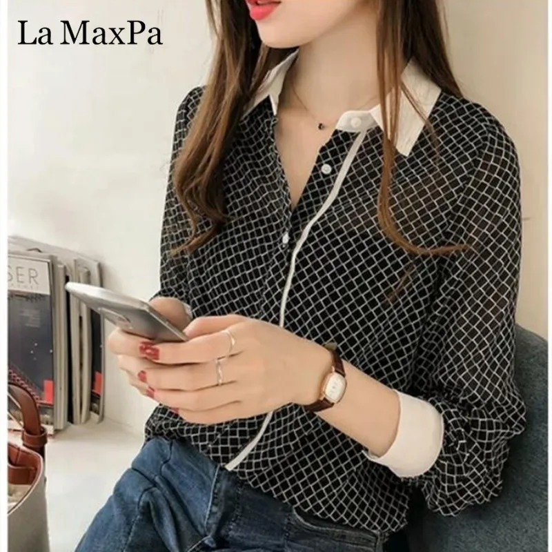 Long Sleeve Ladies Tops 2019 New Spring Blouse Women's Fashion Plaid Loose V-neck Blouses Women Chemisier Femme Blusas Mujer
Long Sleeve Ladies Tops 2019 New Spring Blouse Women's Fashion Plaid Loose V-neck Blouses Women Chemisier Femme Blusas Mujer