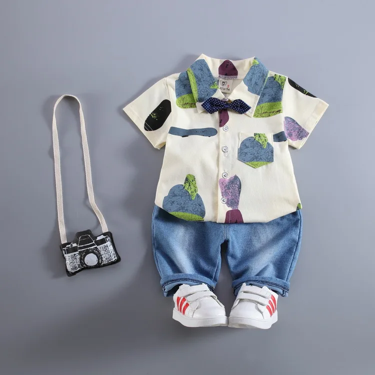 2016 комплект корейской одежды из 2 вещей для маленьких мальчиков хлопковая блузка