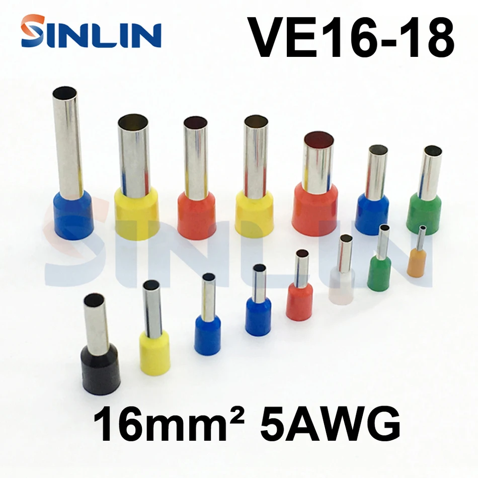 500pcs/lot Crimp Terminal VE16-18 tube pre insulating terminal Bootlace Ferrules 5AWG 16mm^2 Brass Lead length 18mm
500pcs/lot Crimp Terminal VE16-18 tube pre insulating terminal Bootlace Ferrules 5AWG 16mm^2 Brass Lead length 18mm