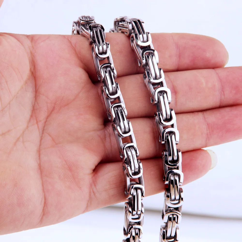 Customized Size 5/6/8mm Silver Stainless Steel Byzantine Box Chain Men's Boy's Necklaces High Quality Never Fade
Customized Size 5/6/8mm Silver Stainless Steel Byzantine Box Chain Men's Boy's Necklaces High Quality Never Fade