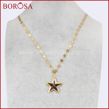 BOROSA Fashion Jewelry 5PCS 30 inch Gold Color Rainbow Natural Shell Starfish Shape Pendant Necklace Jewelry for Women G1628-N
BOROSA Fashion Jewelry 5PCS 30 inch Gold Color Rainbow Natural Shell Starfish Shape Pendant Necklace Jewelry for Women G1628-N