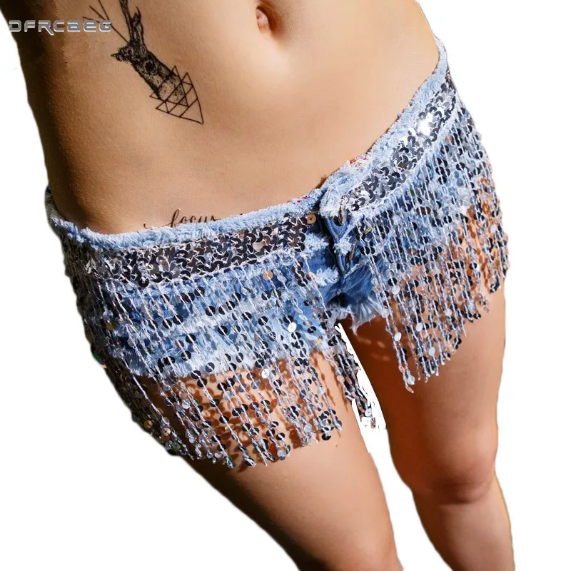 Hot New Summer 2018 Nightclub Shorts Women Mini Short Jeans Sequins With Tassel Low Waist Denim Shorts For Pole Dancing Femme
Hot New Summer 2018 Nightclub Shorts Women Mini Short Jeans Sequins With Tassel Low Waist Denim Shorts For Pole Dancing Femme