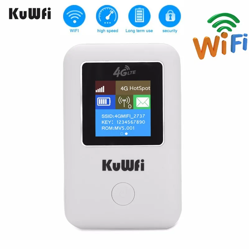 KuWFI 4G Wifi Router Portable 3G/4G SIM Card Router Unlocked Portable Pocket Wi-fi Hotspot Card Wi-fi Router With Sim Card Slot
KuWFI 4G Wifi Router Portable 3G/4G SIM Card Router Unlocked Portable Pocket Wi-fi Hotspot Card Wi-fi Router With Sim Card Slot