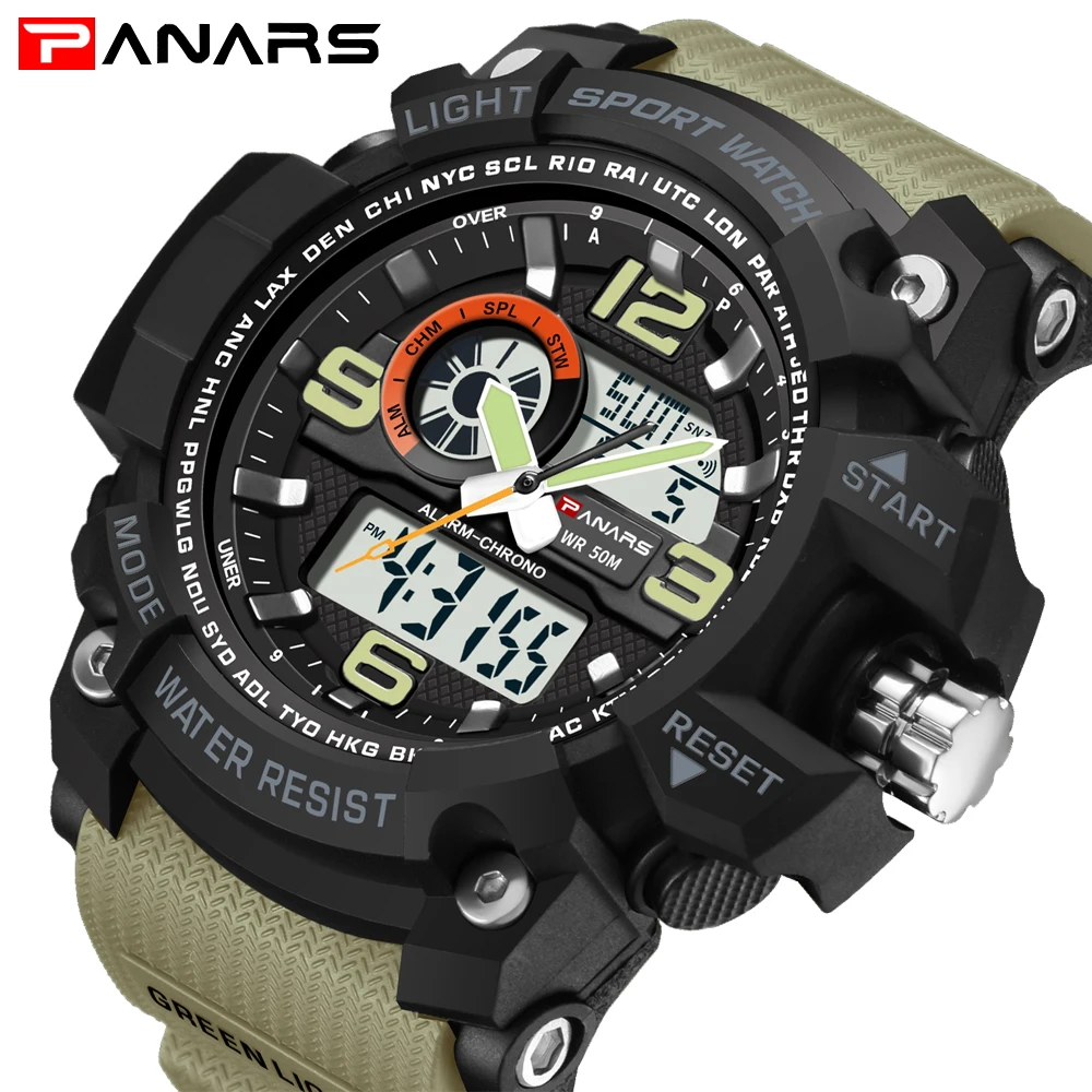 PANARS Men Brand Luxury Electronic LED Digital Wrist Watch Male Clock For Man Relogio Masculino 2018 Military Dual Display Watch 
PANARS Men Brand Luxury Electronic LED Digital Wrist Watch Male Clock For Man Relogio Masculino 2018 Military Dual Display Watch