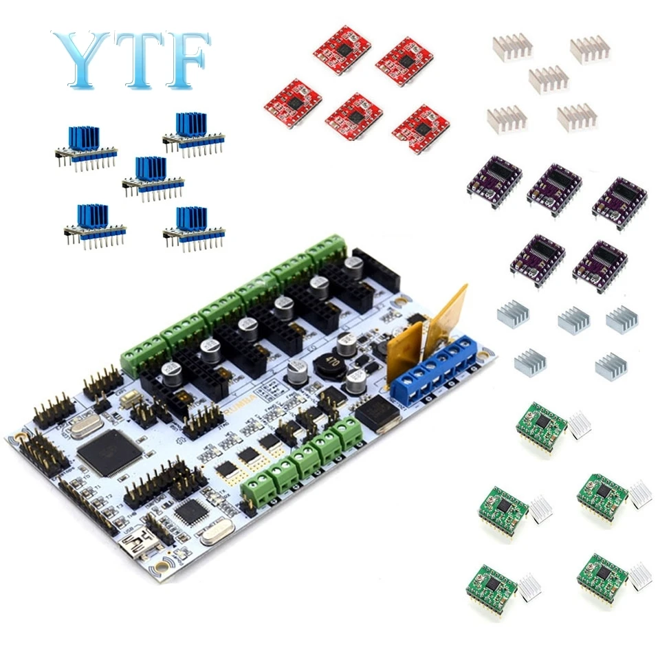 3D Printer Hotend Brass Multi Color Nozzle Control Kits Mother Rumba Board With 6pcs DRV8825 or A4988 TMC2100 TMC2130 TMC2208
3D Printer Hotend Brass Multi Color Nozzle Control Kits Mother Rumba Board With 6pcs DRV8825 or A4988 TMC2100 TMC2130 TMC2208